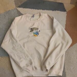 Adventure Time Cream Graphic Crewneck Sweater